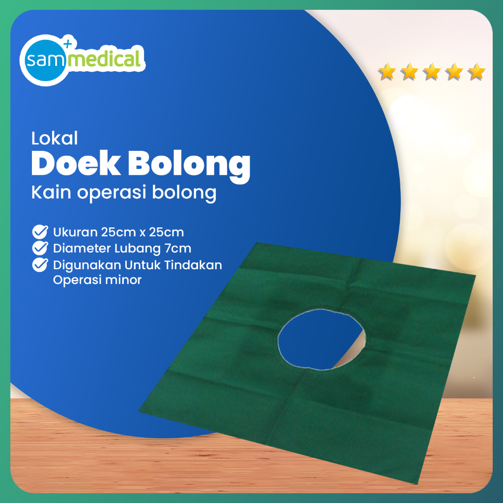 Lokal Doek Bolong / Doek Operasi - 25 x 25 cm / Duk Operasi / Duk Bolong Kain