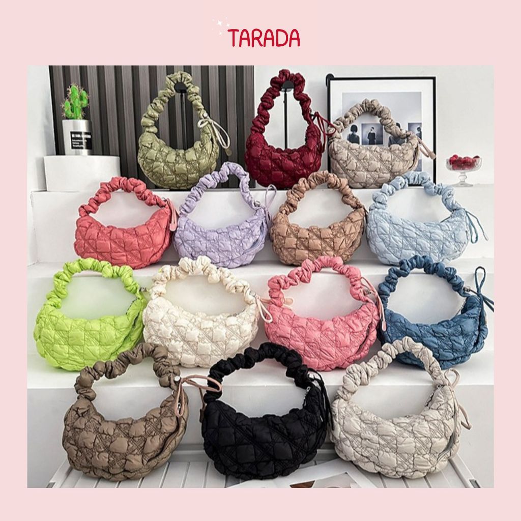 TARADA Bag Embos Ada Logo Cozy Bag Puffy Sling Bag Wanita Original Import Bangkok