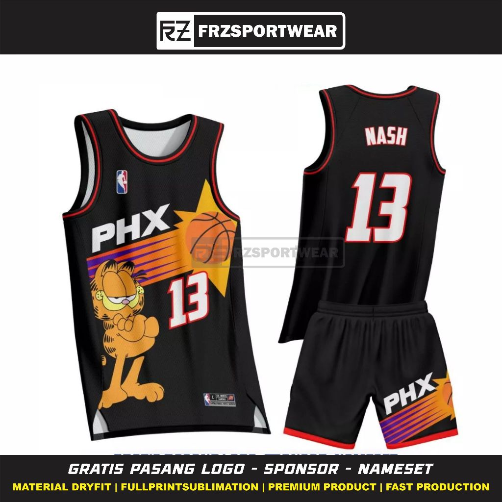 BAJU JERSEY BASKET CUSTOM GARFIELD FREE FULL PRINTING PREMIUM