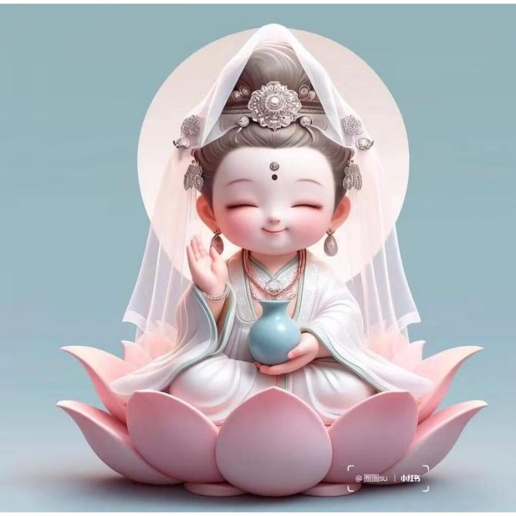 LUKISAN FULL DIAMOND 5D PAINTING (DIY) KWAN YIN FULL DRILL SQUARE DIAMOND 35x35cm (PxT)