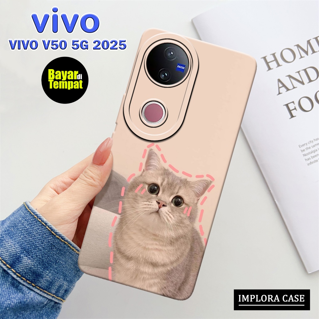 Case Vivo V50 5G 2025 Terbaru Motif Kucing IMPLORA CASE Casing Vivo V50 5G 2025 Softcase Pro Camera 
