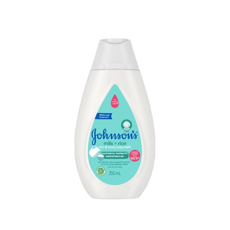 Johnson's Baby Milk + Rice Sabun Mandi & Sampo Bayi Botol 200ml