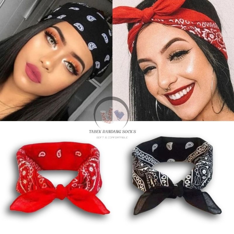 BANDANA SLAYER MERAH CATTON 100% MULTIFUNGSI UKURAN 53×53/HIP HOP SQUARE SCARF SLAYER BANDANA Headba