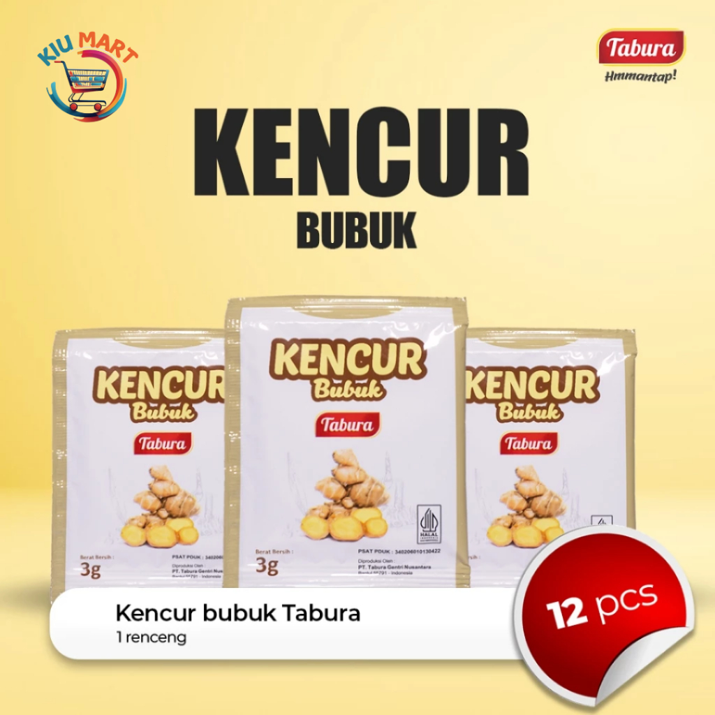 

Tabura kencur bubuk 3gr renceng 12 sachet