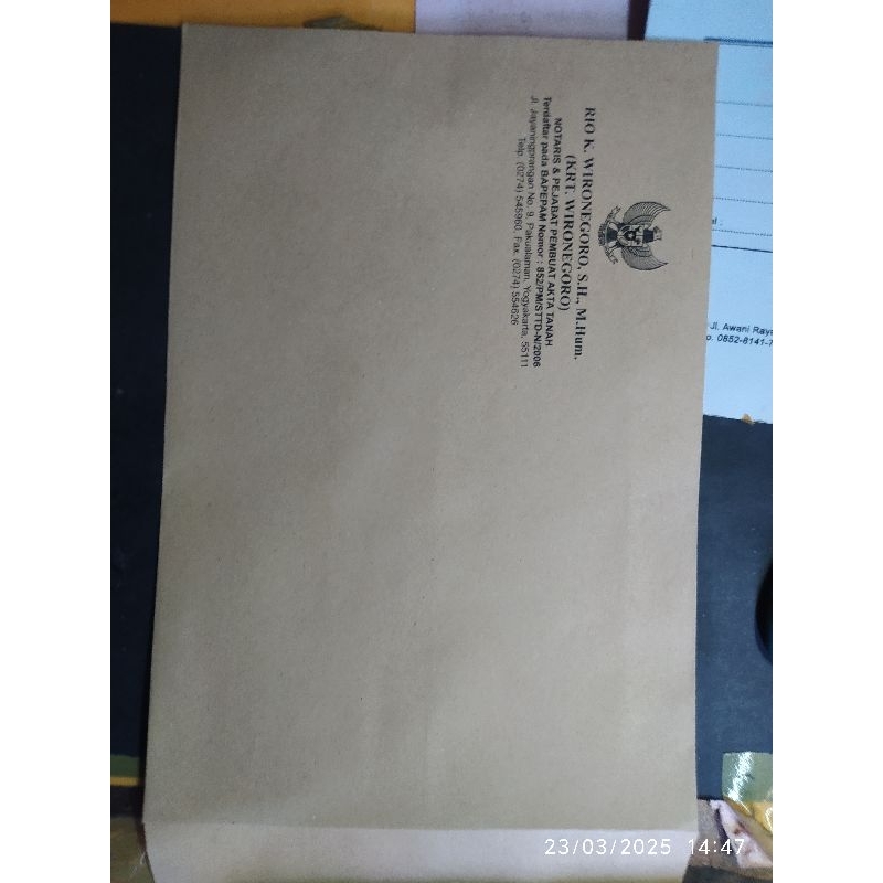 

Amplop Coklat Folio ( Custom )