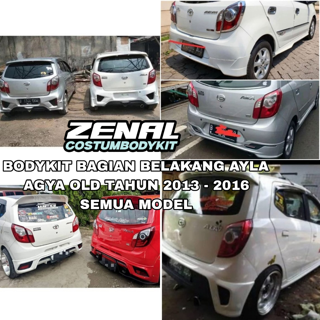 BODYKIT BAGIAN BELAKANG AGYA AYLA OLD TAHUN 2013 - 2016 SEMUA MODEL YARIS JAZZ TRD VALCO mobil