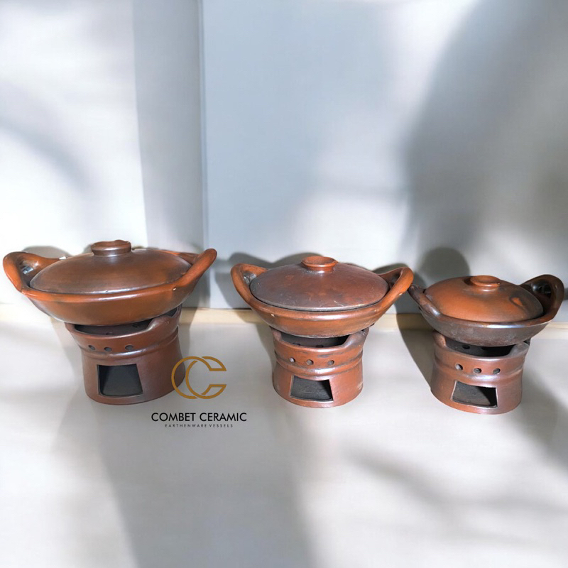 Set Prasmanan Wajan + Anglo Gerabah Tanah Liat - Set Prasmanan Makanan Saji Gerabah Tanah Liat