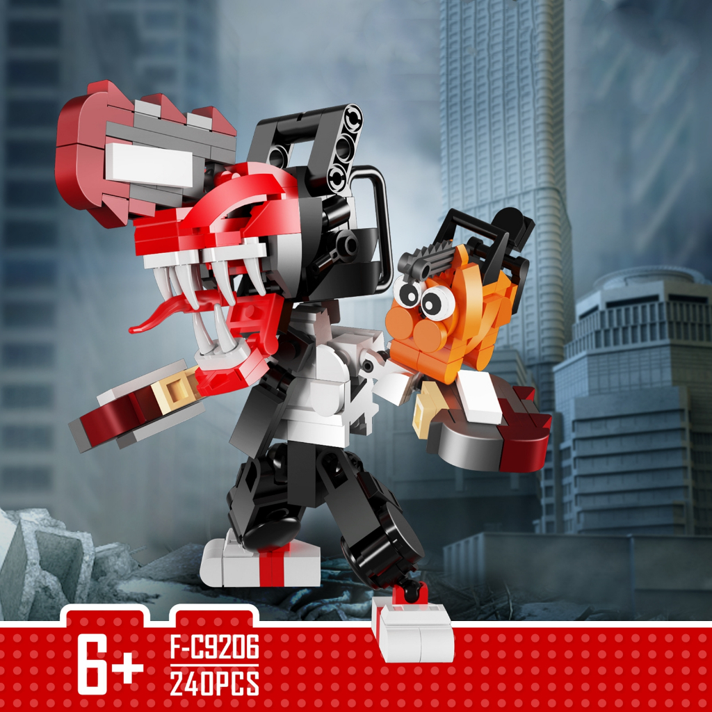 Mainan Blok Chainsaw Man Denji / Pochita Block Mainan Figure Mini Chainsaw Demon Man Bricks