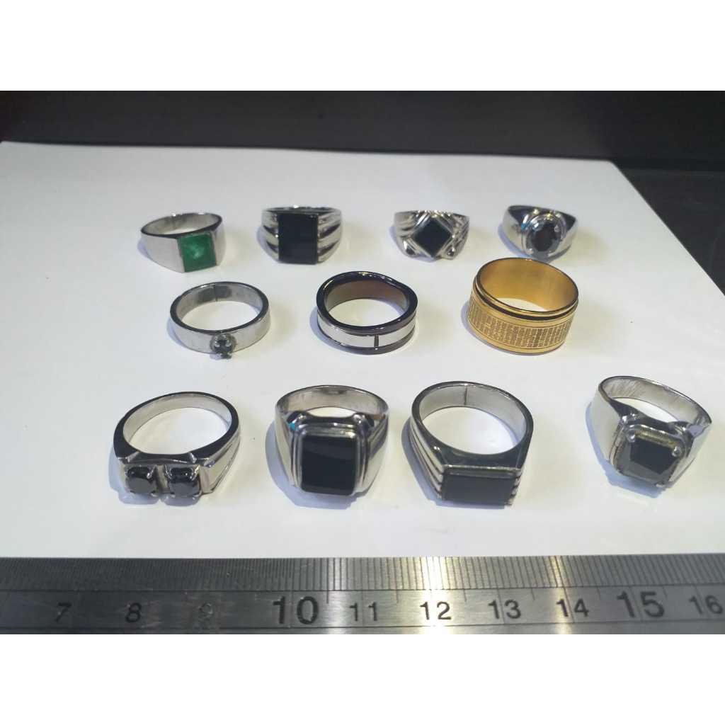 Cincin Batu Kecil Ring Titanium Berbagai Bentuk