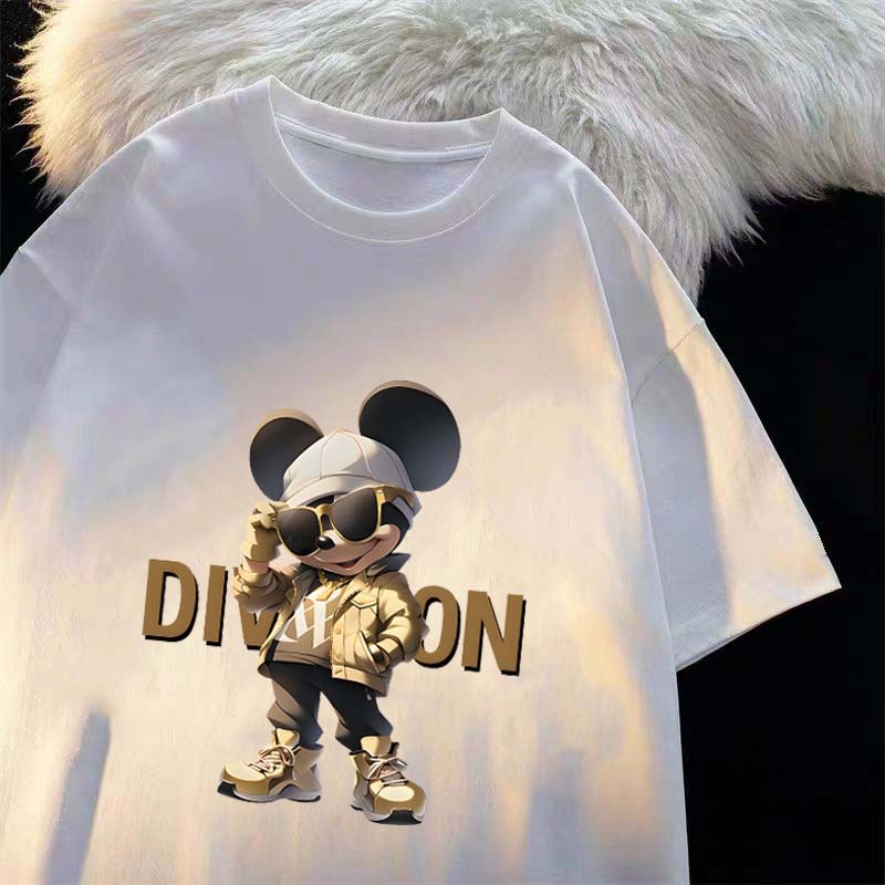 Pola Mickey Mouse Disney kaos oversize wanita| T-Shirt 100% Cotton|Baju Atasan Wanita Terbaru|kaos k