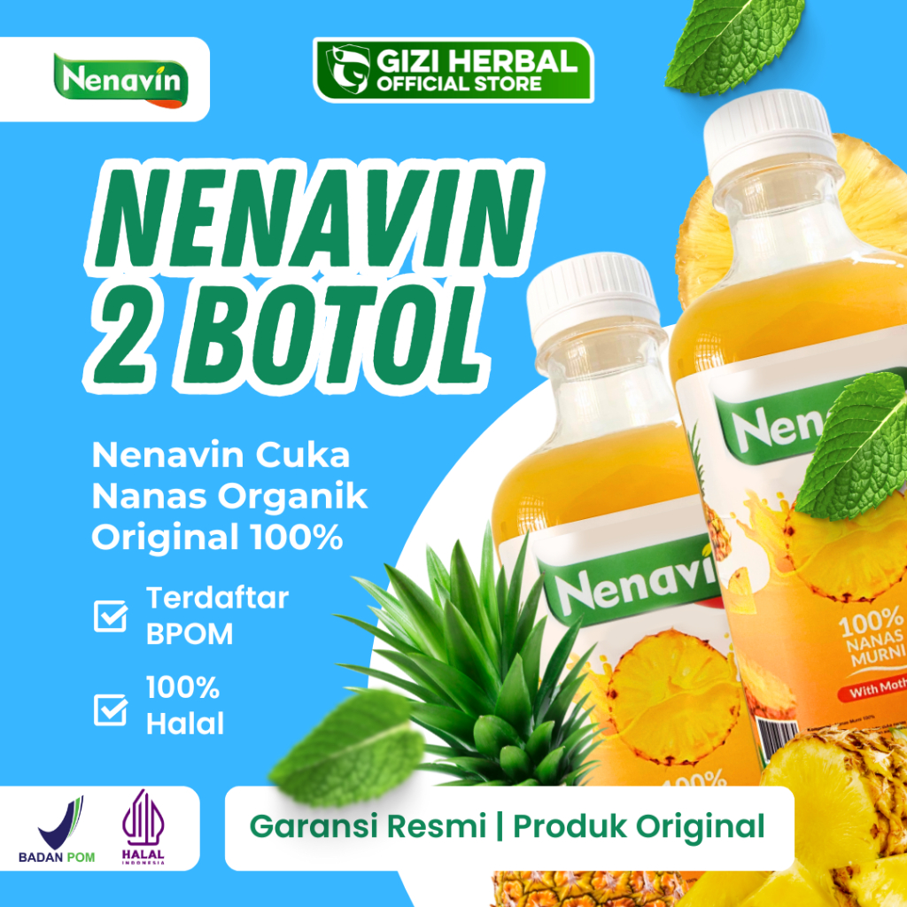 

NENAVIN 2 Botol Cuka Nanas Organik 100% Original