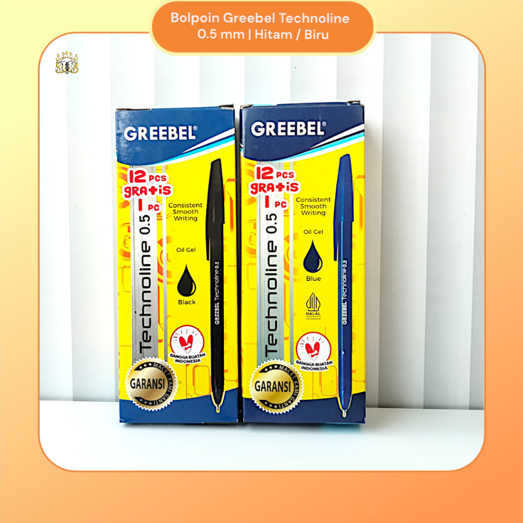 

[ 1 Pack ] Ballpoint Greebel Technoline 0.5 mm / Warna Hitam / Biru / Serbaguna