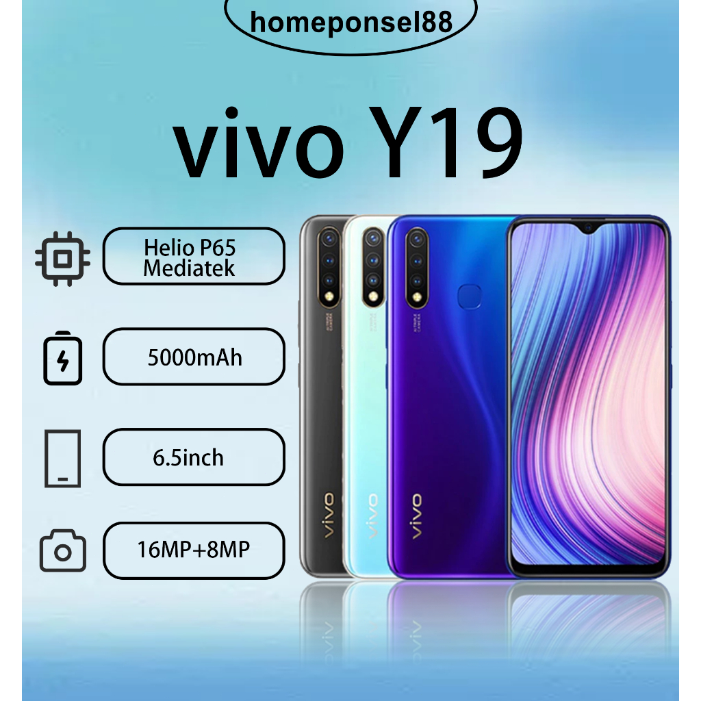 HP VIVO Y19 Ram 8 256GB Smartphone Android 4G Garanasi Toko 2 Tahun