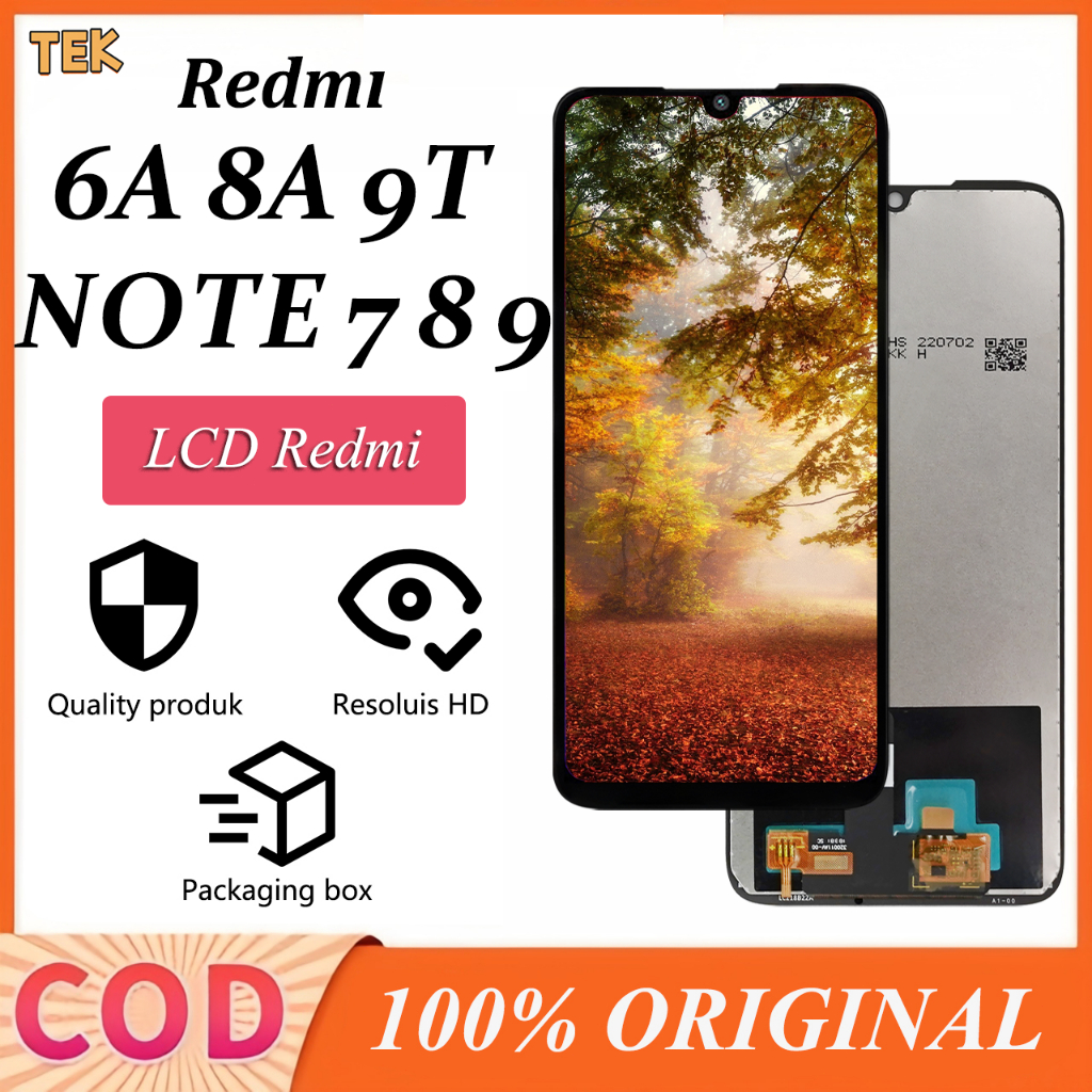 LCD XIAOMI TOUCHSCREEN FOR REDMI  6A 8A 9T NOTE 7 8 9 ORIGINAL Layer Full set 100%