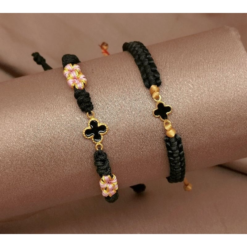 Gelang Tali Kepang Charm Bunga VC 375% 8K
