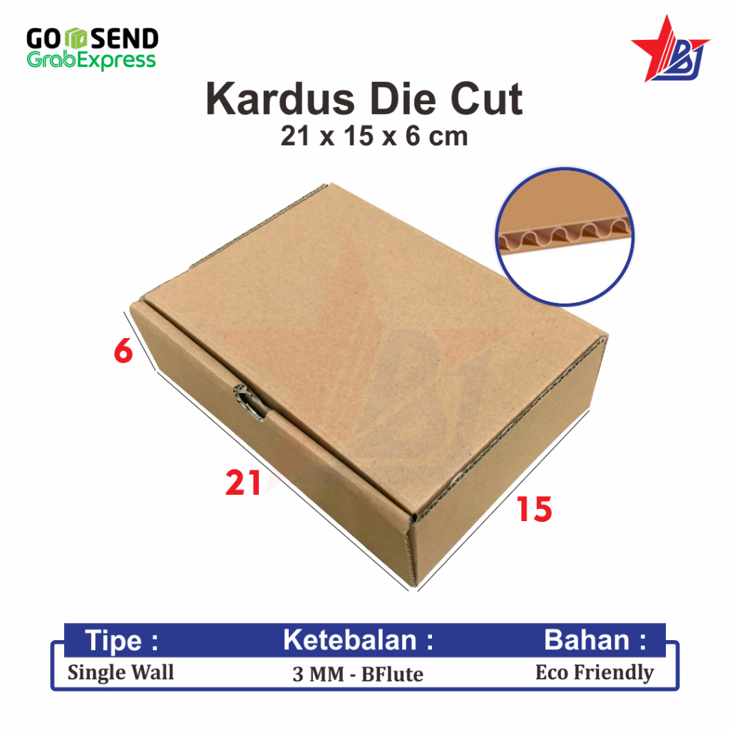 

Kardus Polos / Karton Box Packing 21x15x6 Cm Single Wall, Tebal 3 MM