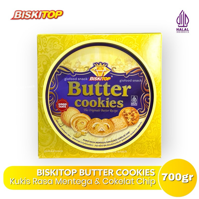 

BISKITOP BUTTER COOKIES 700gr - GOOD TASTE Original Kukis Mentega Kukis Coklat Chip Cemilan Snack Makanan Choco