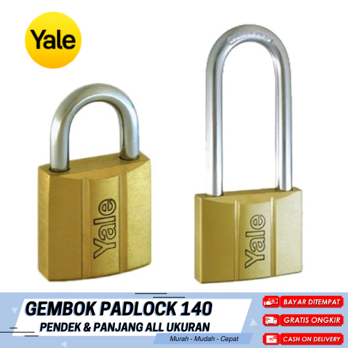 Gembok YALE Padlock Long Shackle Brass Series YALE All Ukuran Gembok Anti Maling YALE