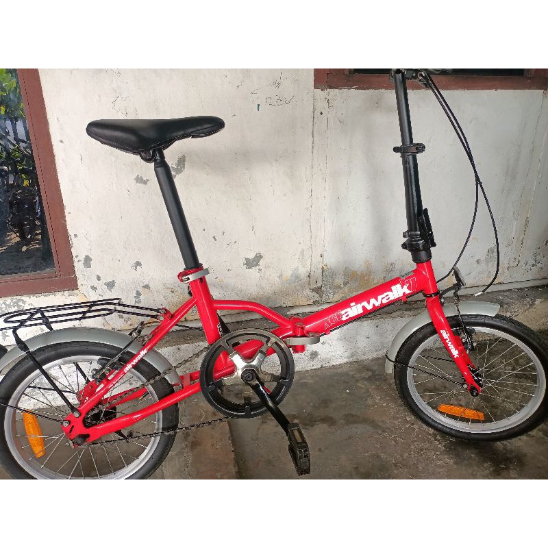Sepeda Lipat Ace Airwalk 16 Inch 1 Speed Anak Dewasa Folding Bike - Merah
