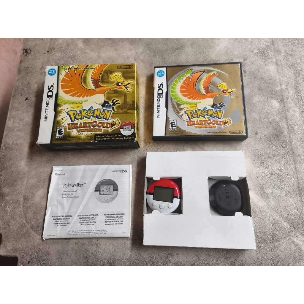 Cartridge Kaset Nintendo DS NDS DSi 3DS Pokemon HeartGold Heart Gold USA RARE Fullset with Poke Walk