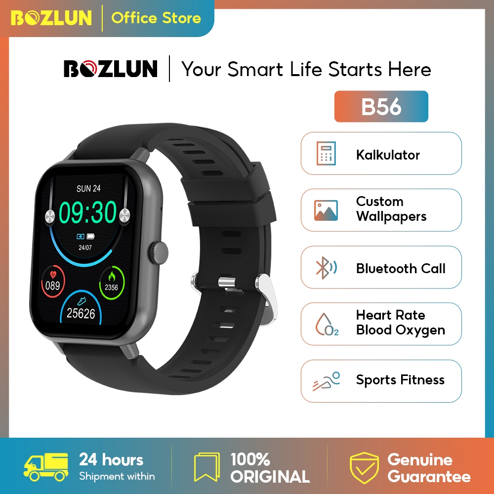 BOZLUN B56 Smartwatch 1.83" Layar Sentuh IP67 Tahan Air Pantau Detak Jantung 100+ Mode Olahraga