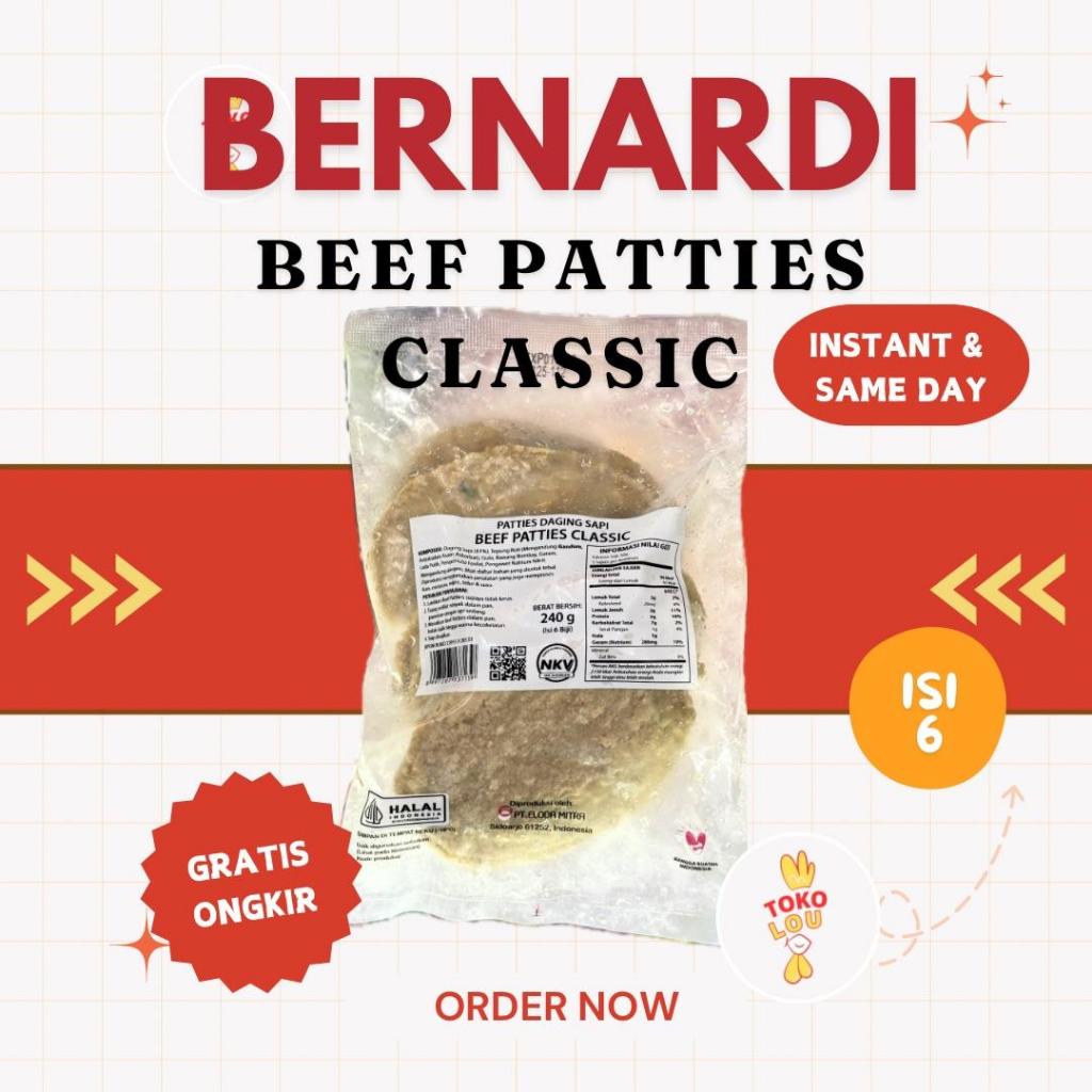 

BERNARDI BEEF PATTIES CLASSIC ISI 6 | DAGING BURGER
