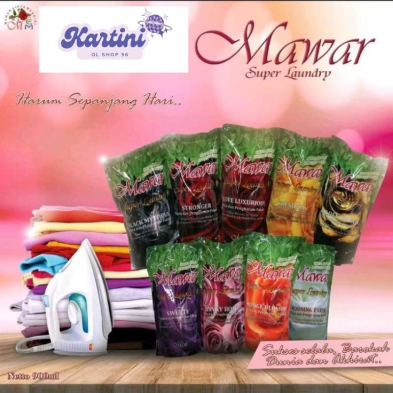 Mawar Super Laundry / Pengharum, Pewangi, Parfum Pakaian untuk Setrika