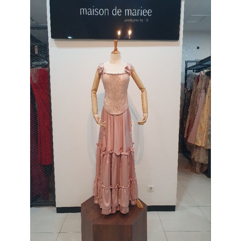 Preloved baju pesta panjang dress party warna Rosegold