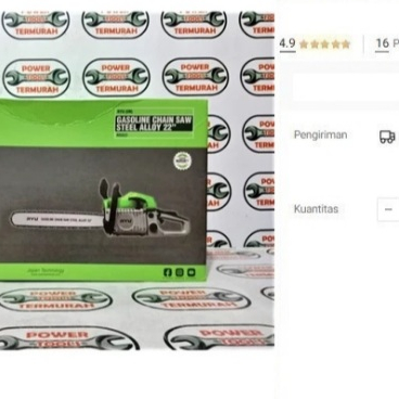 

Chain Saw RYU 22" Bar RGS 22 Mesin Gergaji Alat Potong Kayu Chainsaw