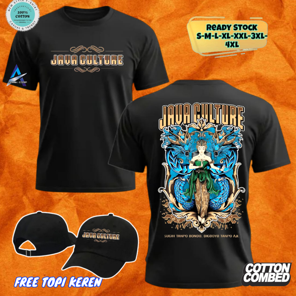 TSHIRT PRIA WANITA JAVA CULTURE SUGIH TANPO BONDO DIGDOYO TANPO AJI DESIGN KEREN FULL COLOR BAHAN KA