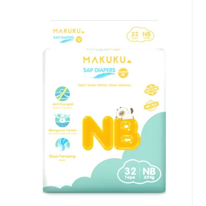 MAKUKU NB New Born diapers 32