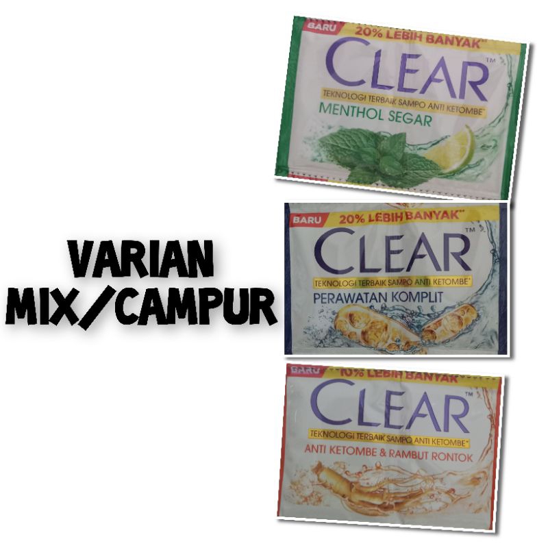 MIX/CAMPUR 36 SACHET CLEAR 1000 (SHAMPO)