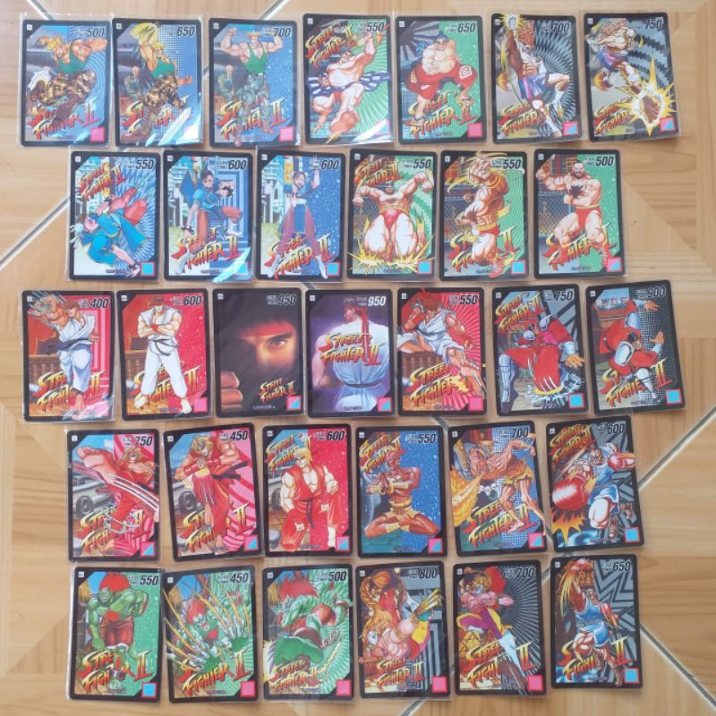 kartu street fighter super barcode wars full set reguler 32 pcs capcom Bandai original japan vintage
