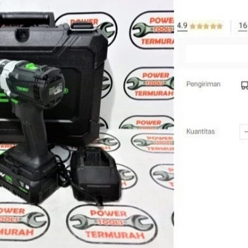 

Cordless Drill TEKIRO XV 13mm 20V Hammer Bor Charge Baterai Beton