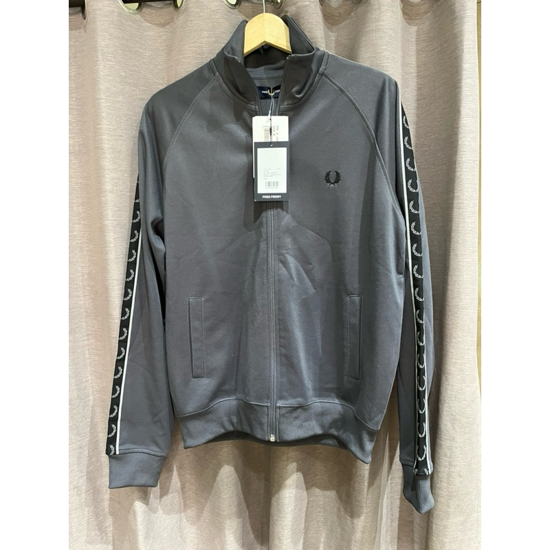 Fred Perry Taped Track Jaket Gunmetal BNWT Original 100%