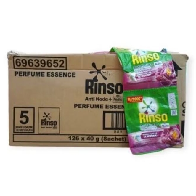 Rinso Bubuk Sachet 1 Dus Isi 126pcs × 40gr Sachet