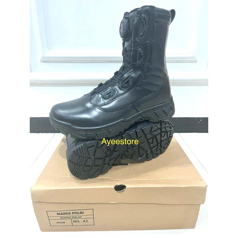 sepatu pdl tali putar asli jatah polri 2024 terbaru / sepatu DISLAP POLRI / sepatu pdl polri / pdl p