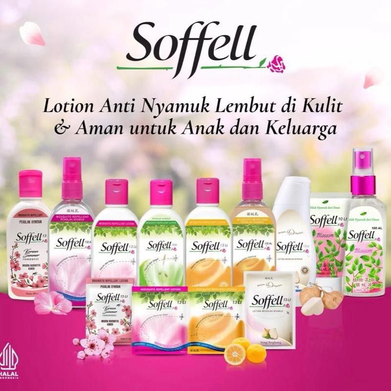 Soffel Lotion Penolak Nyamuk Botol 80ml + Sachet isi 12 pcs