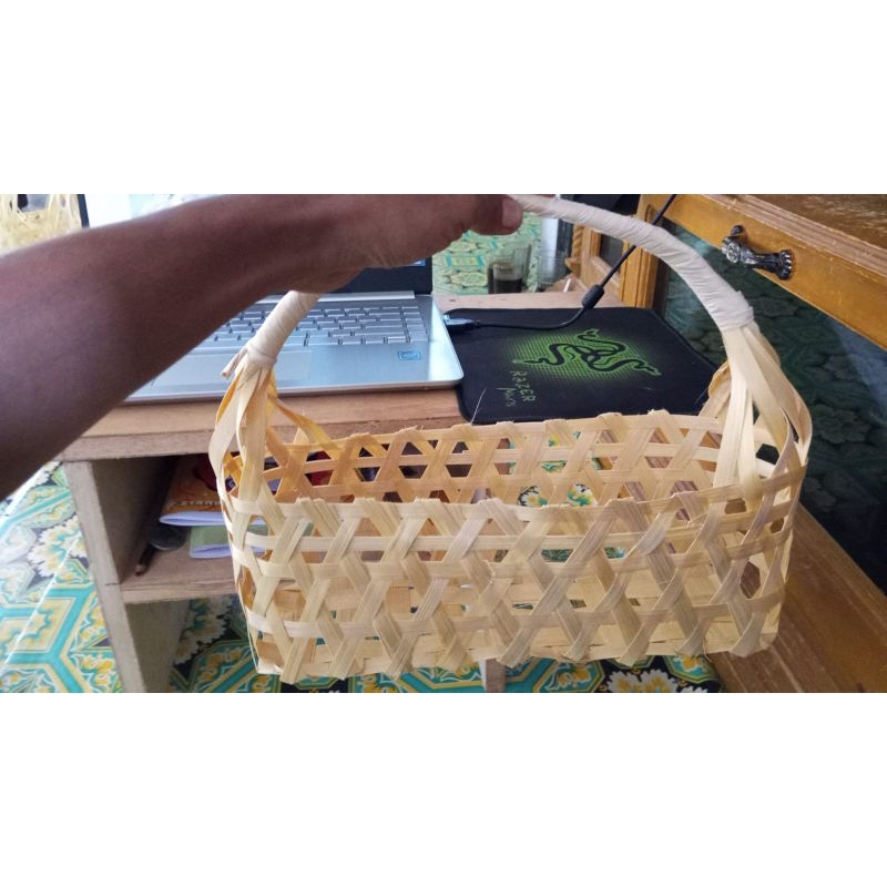 KERANJANG BUAH TAS KERANJANG ROTAN ANYAMAN BAMBU / KERANJANG PARCEL TAS SOUVENIR / KERANJANG ANYAMAN