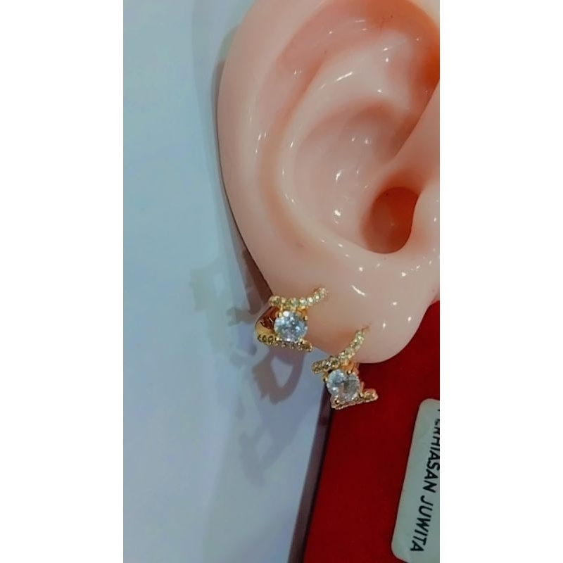 Anting Permata Replika Berlian 18k