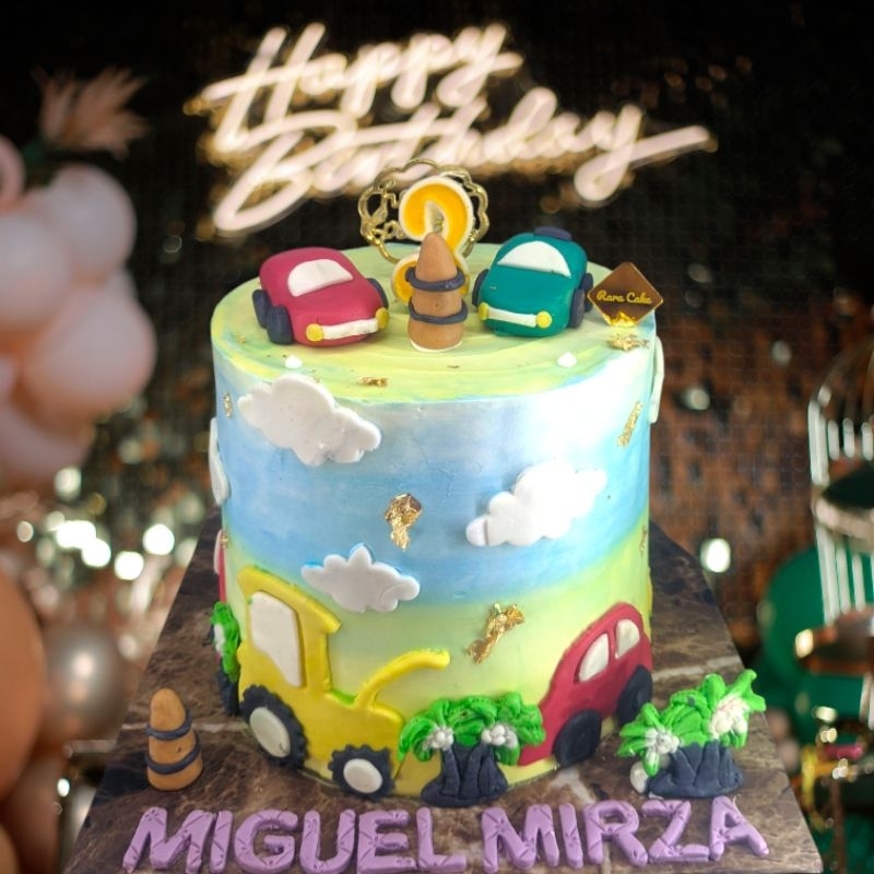 

cake custom tema car