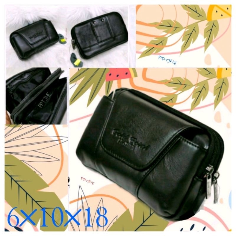 GOLD CORAL TAS TEMPAT HP HORIZONTAL KULIT PRIA