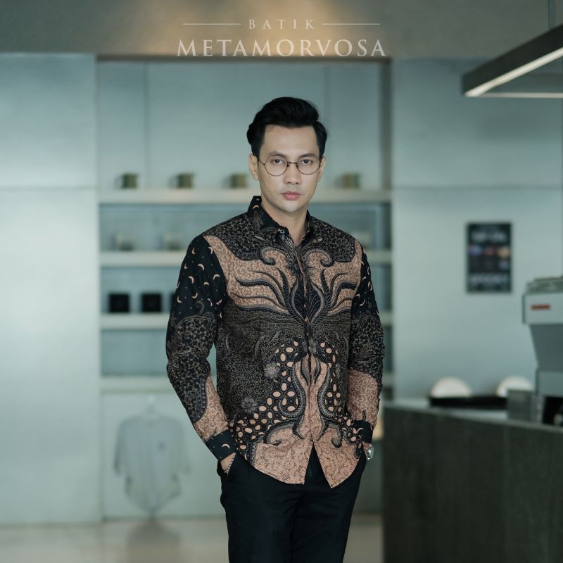 Batik Metamorvosa - Kemeja batik pria Slimfit Lengan Panjang full furing