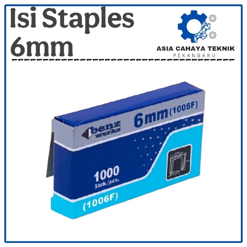 

BENZ Isi Anak Staples 1006F 6mm Tembakan Tangan Gun Tracker Tacker 1000 Pcs