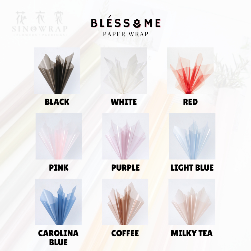 

(5 LEMBAR) Flower Wrapping Paper Transparent Reflection / Transparan Bening / Color Transparant Kertas Buket Bunga Florist Cellophane Pembungkus Kertas Hand Bouquet