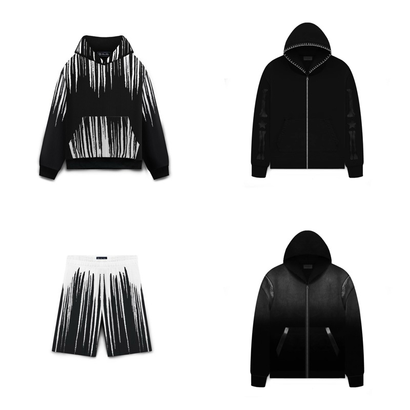 RUCAS Tailor "D'Rise Of Textured" Art Painting | “Ultra Stitch” Leather Bone Zip Hoodie | “Embossed 