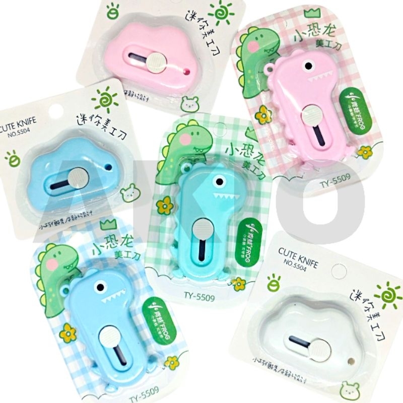 

Cutter Mini Aesthetic Stainless Steel Kecil Pisau Kater Karakter DINO CUTE SKY Macaron Pastel Bagus Lucu Unboxing Travel Size Pen TY-5509 TY-5504