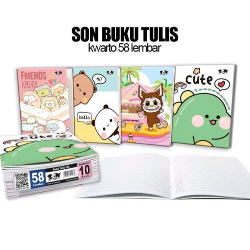 

Buku tulis SON Kwarto 58 lembar (10pcs)