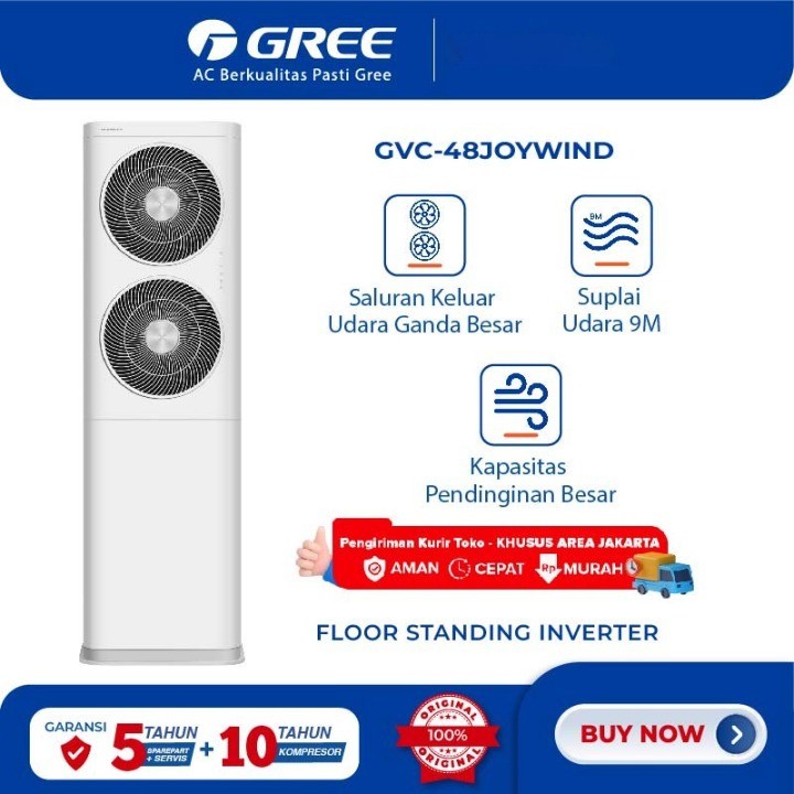 Gree AC Floor Standing 5 PK 1 Phase Inverter GVC-48JOYWIND Proyek Pengadaan dan Instalasi
