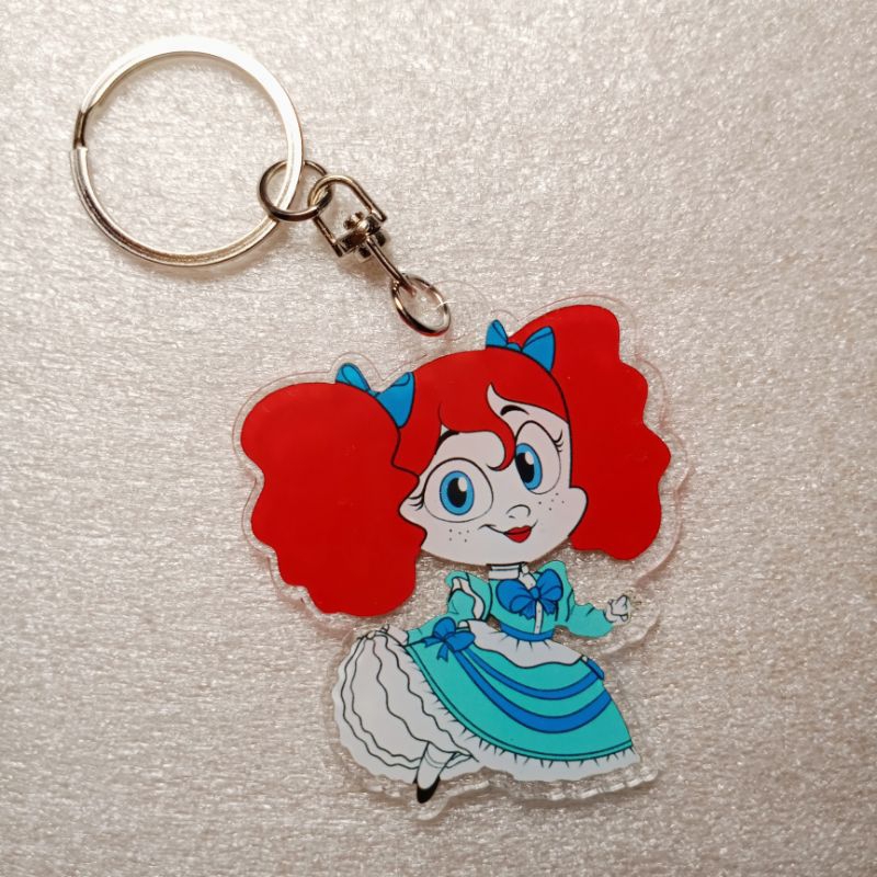 ganci akrilik Poppy Poppy Playtime Versi Kartun / keychain gantungan kunci Poppy Playtime